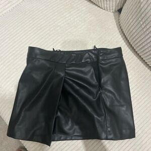 Zara Black Faux Leather Mini Skirt